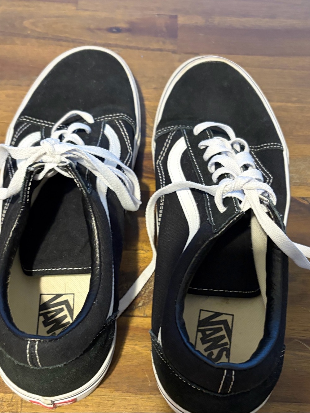 Vans Black and White Skate Sneakers with Signature Side Stripe - Picture 4 of 5